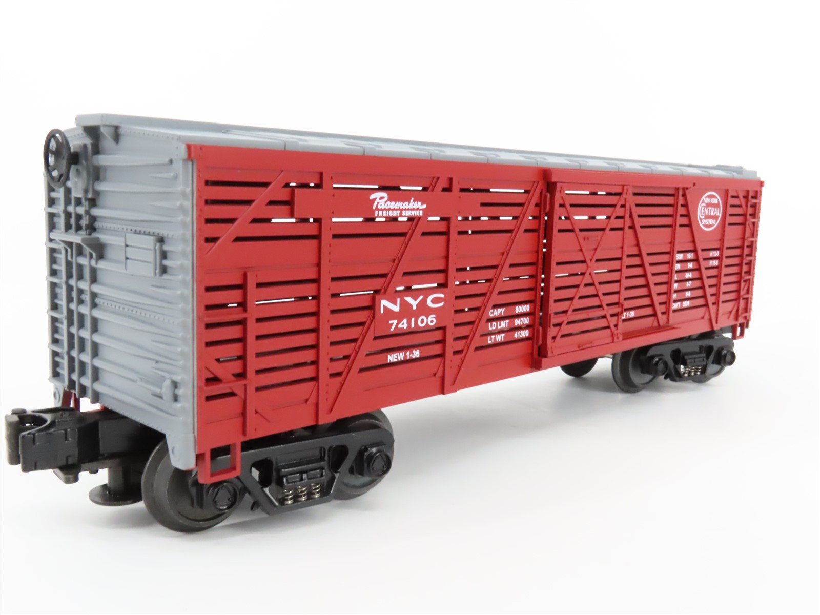 O Gauge 3-Rail Rail King Rugged Rails Series 33-7701 NYC Stock Car 74106