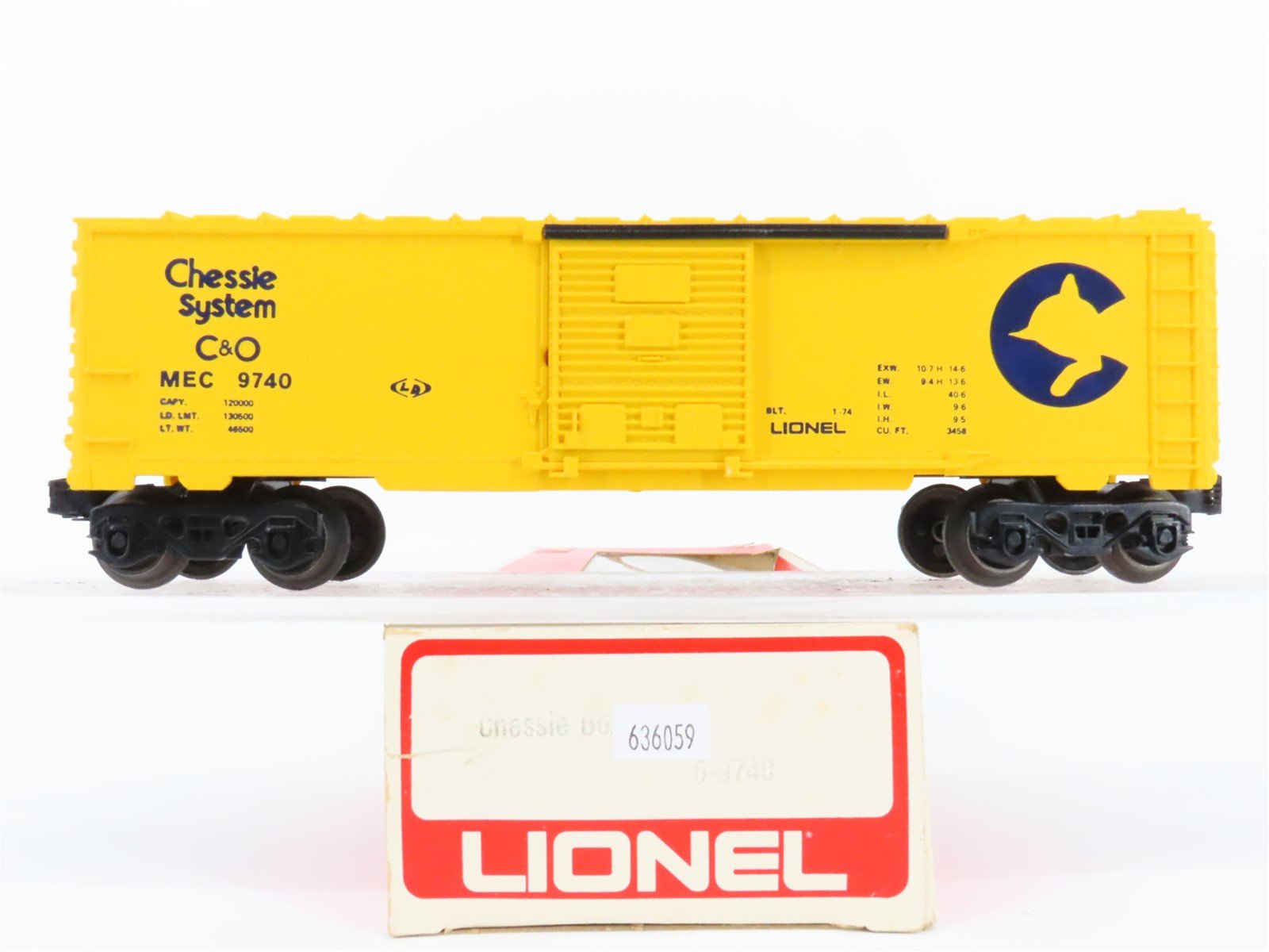 O Gauge 3-Rail Lionel 6-9740 MEC C&O Chessie System Single Door Box Car #9740