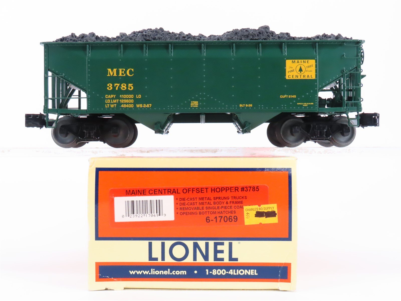 O Gauge 3-Rail Lionel 6-17069 Die-Cast MEC Maine Central Hopper #3785