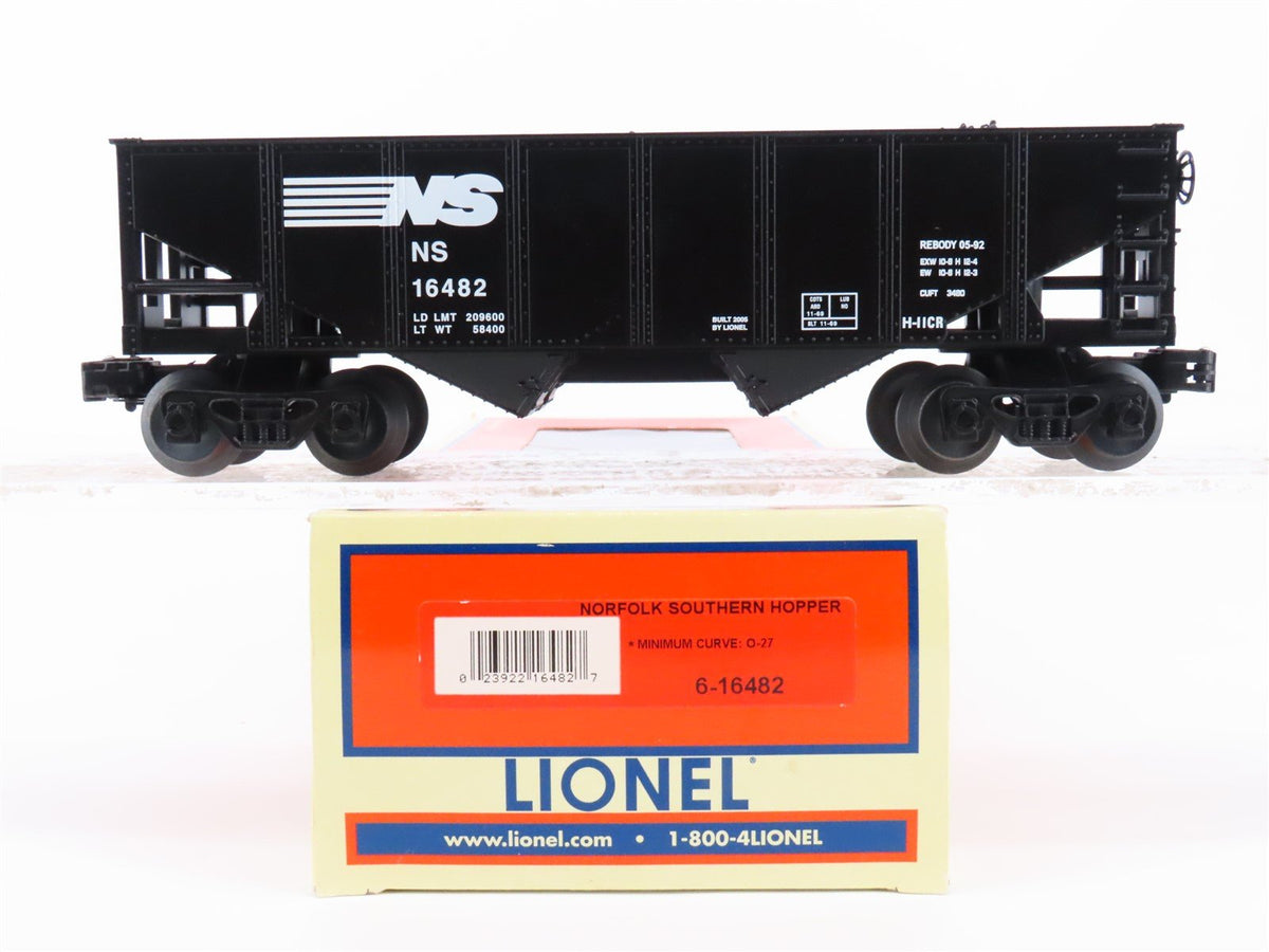 O Gauge 3-Rail Lionel 6-16482 NS Norfolk Southern Hopper #16482 w/Coal Load