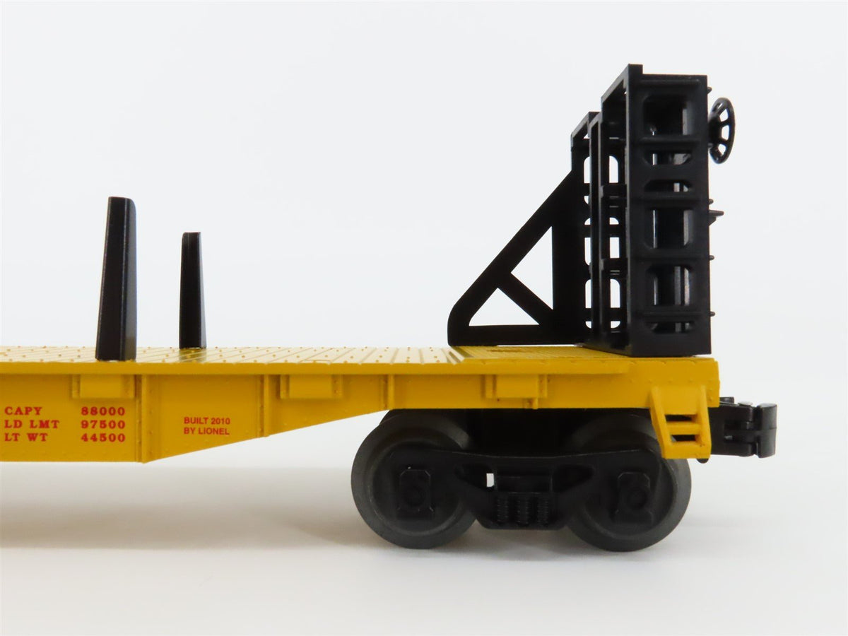 O Gauge 3-Rail Lionel 6-26616 UP Union Pacific Bulkhead Flat Car w/ Pipes #26616
