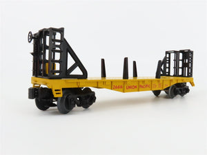 O Gauge 3-Rail Lionel 6-26616 UP Union Pacific Bulkhead Flat Car w/ Pipes #26616