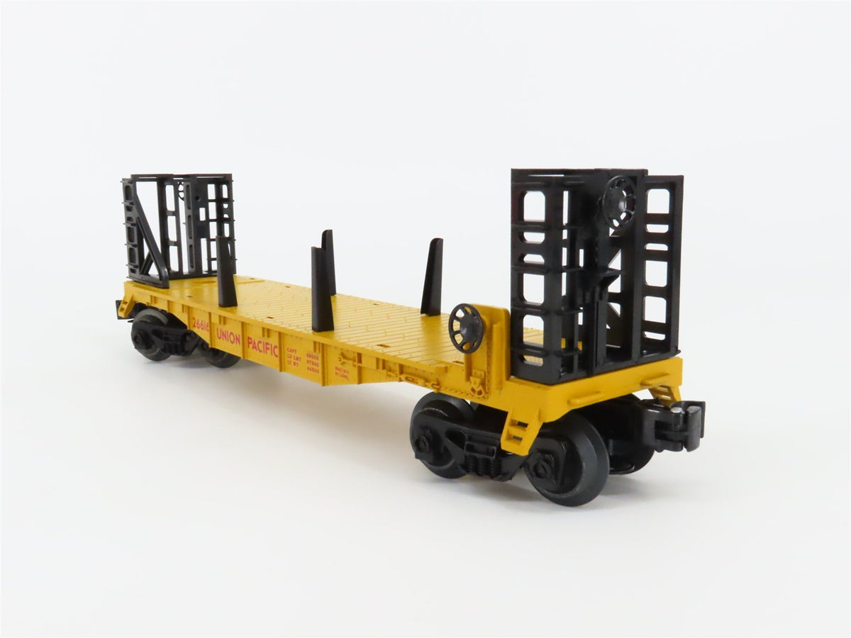 O Gauge 3-Rail Lionel 6-26616 UP Union Pacific Bulkhead Flat Car w/ Pipes #26616