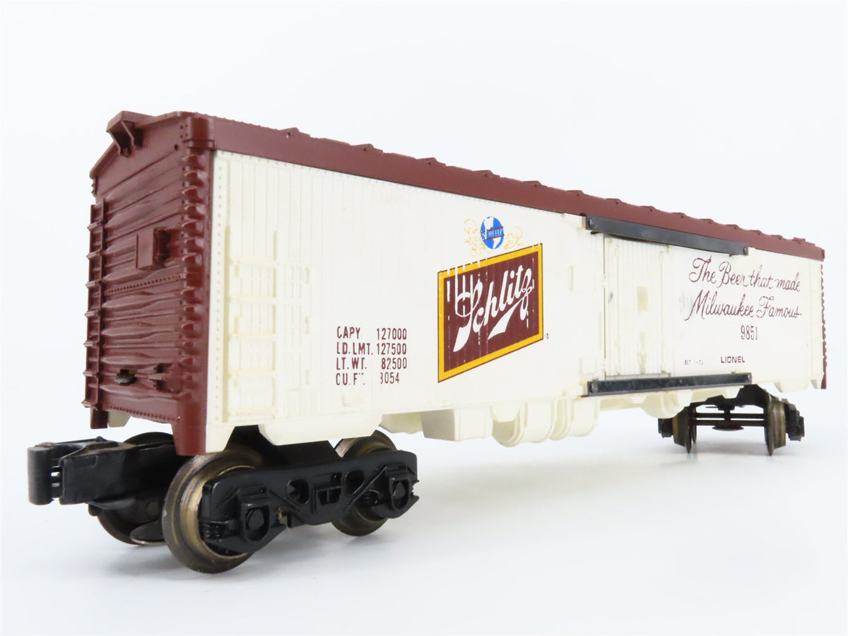 O Gauge 3-Rail Lionel 6-9851 Schlitz Beer Reefer #9851