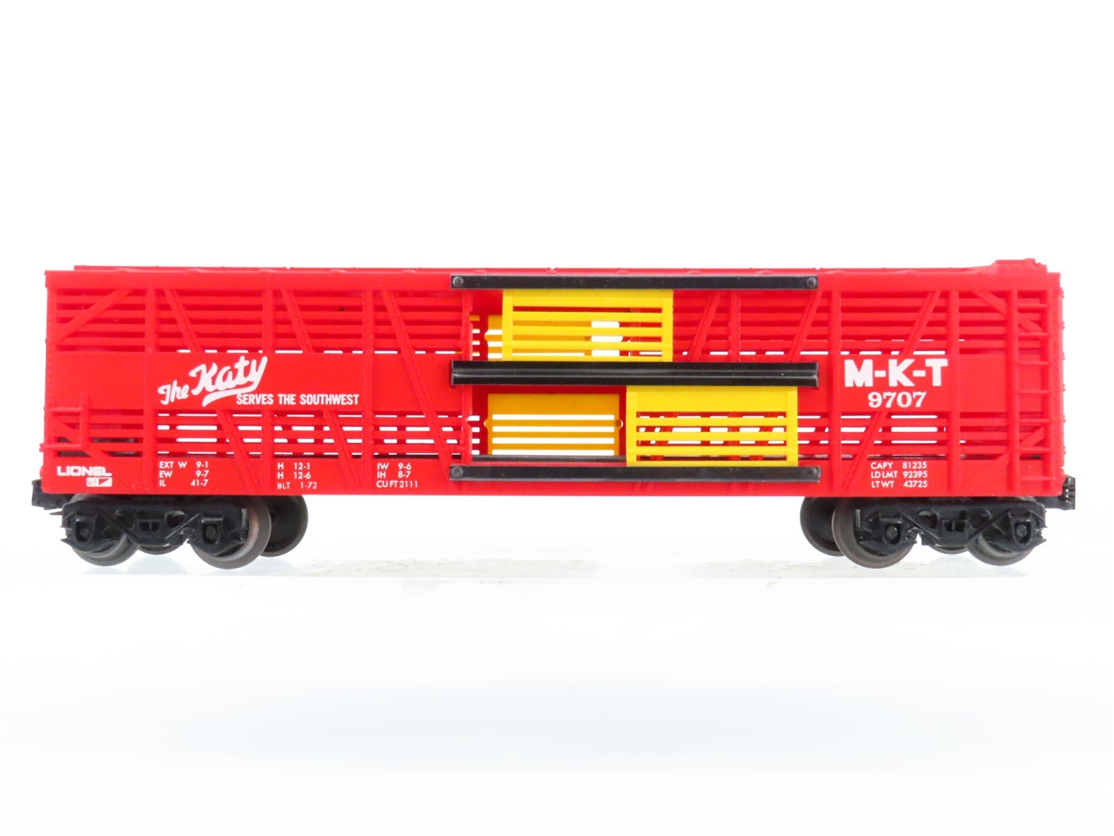 O Gauge 3-Rail Lionel 6-9707 M-K-T Katy Stock Car #9707