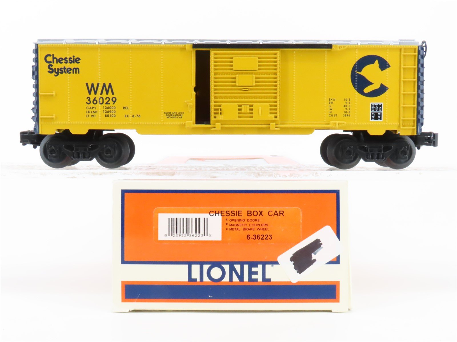 O Gauge 3-Rail Lionel 6-36223 WM Chessie System Boxcar #36029