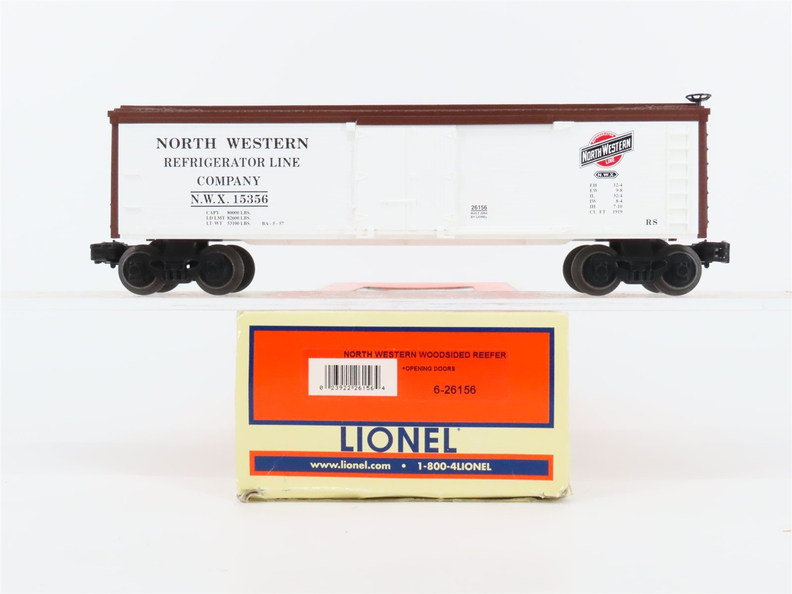 O Gauge 3-Rail Lionel 6-26156 NWX North Western Refrigerator Line Reefer #15356