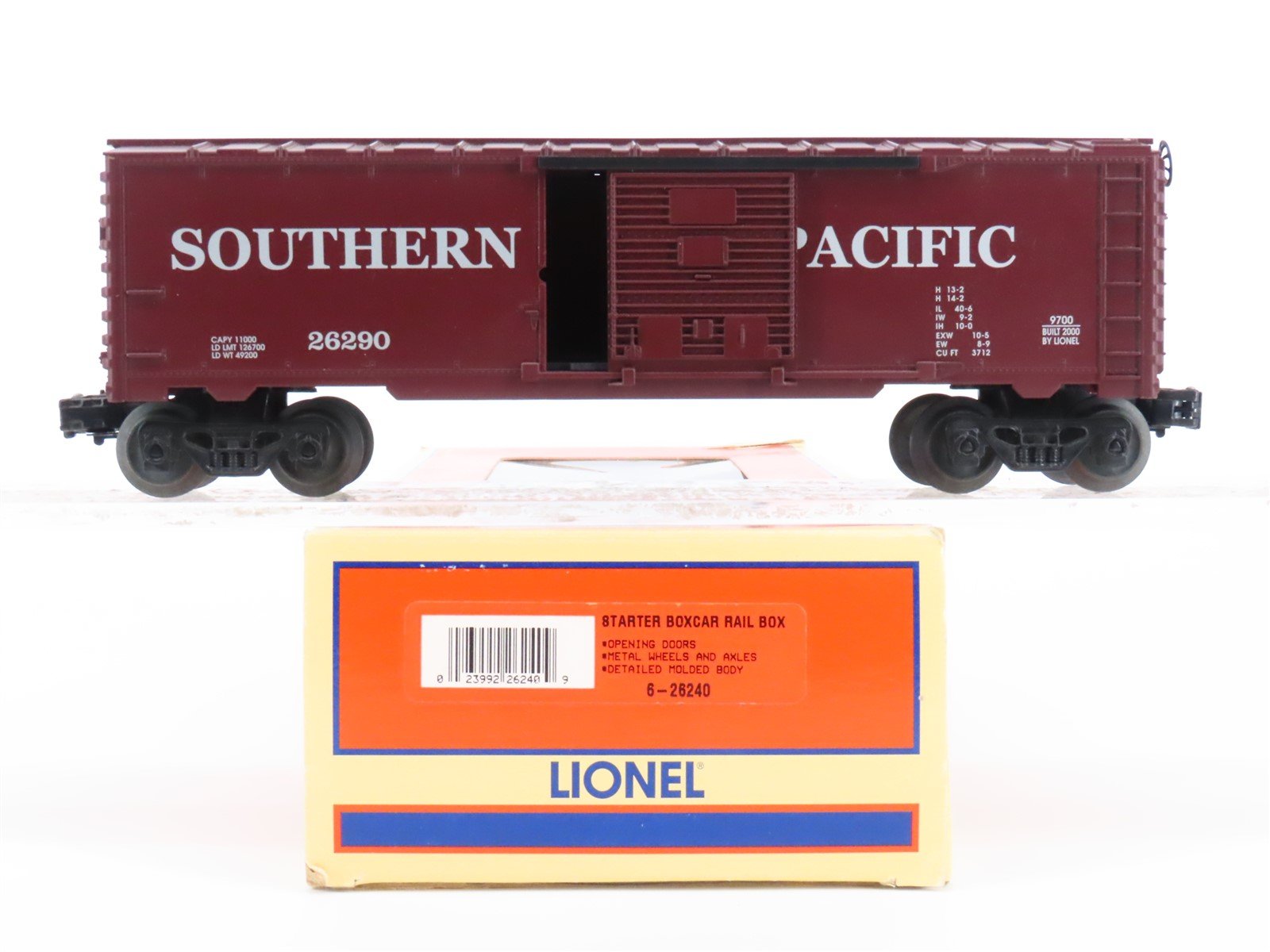 O Gauge 3-Rail Lionel 6-26240 SP Southern Pacific Starter Boxcar #26290