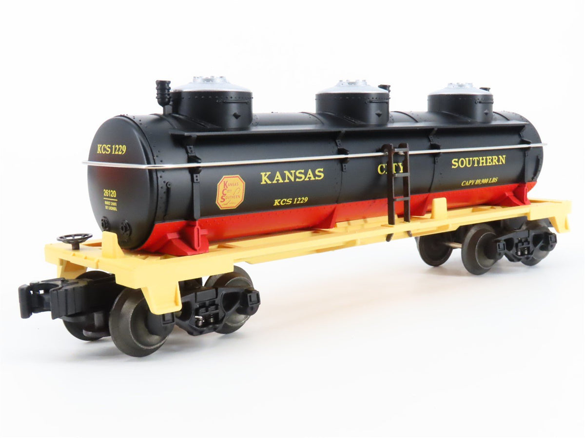 O Gauge 3-Rail Lionel 6-26120 KCS Kansas City Southern 3-Dome Tankcar #1229