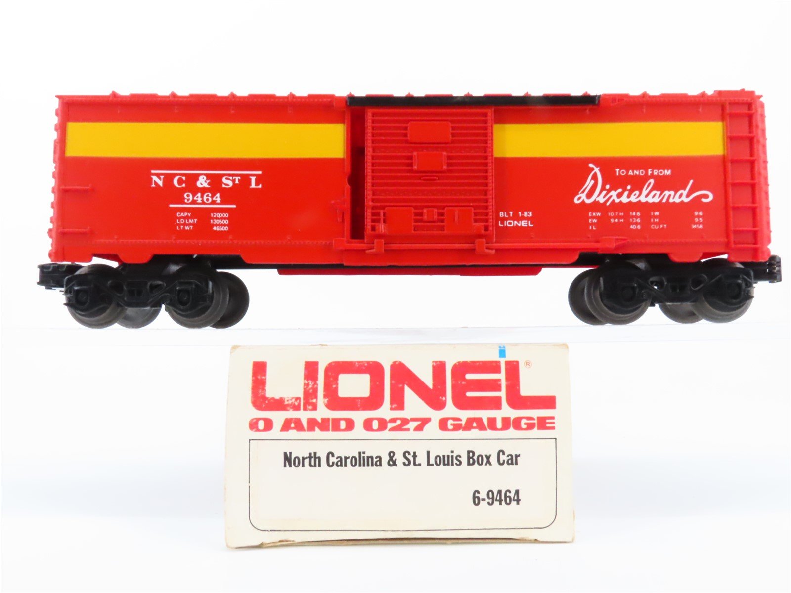 O Gauge 3-Rail Lionel 6-9464 NC&STL Dixieland Single Door Box Car #9464