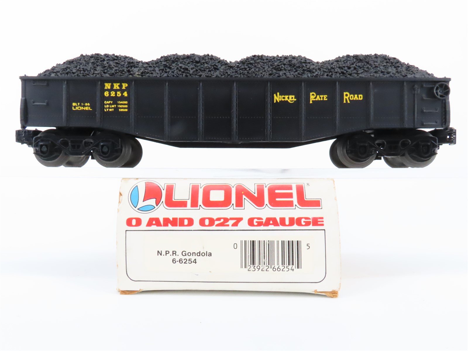 O Gauge 3-Rail Lionel 6-6254 NKP Nickel Plate Road Gondola #6254 w/ Load