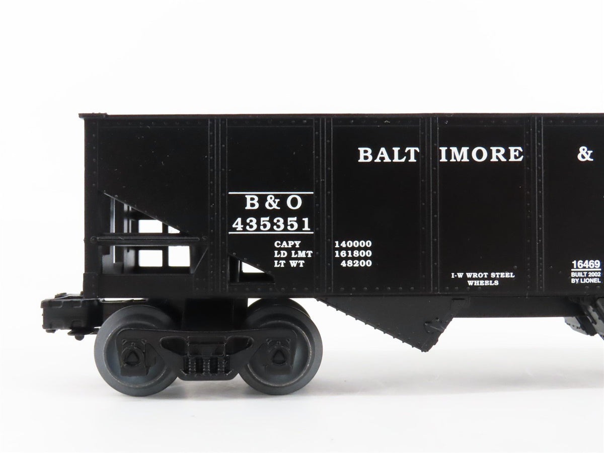 O 3-Rail Lionel 6-16469 B&amp;O Baltimore &amp; Ohio Starter 2-Bay Hopper Car #435351