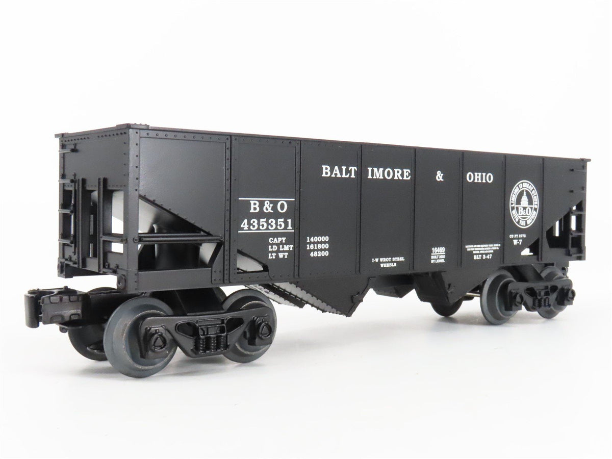 O 3-Rail Lionel 6-16469 B&amp;O Baltimore &amp; Ohio Starter 2-Bay Hopper Car #435351