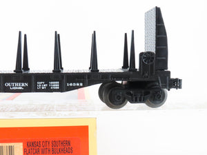 O 3-Rail Lionel 6-16382 KCS Kansas City Southern Bulkhead Flatcar #16382