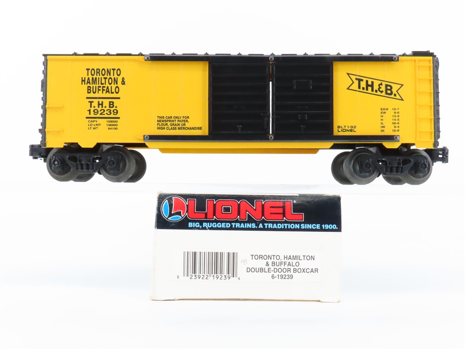 O Gauge 3-Rail Lionel 6-19239 THB Toronto Hamilton & Buffalo Box Car #19239