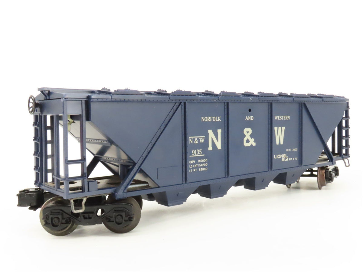 O Gauge 3-Rail Lionel 6-9135 N&amp;W Norfolk &amp; Western Covered 4-Bay Hopper #9135