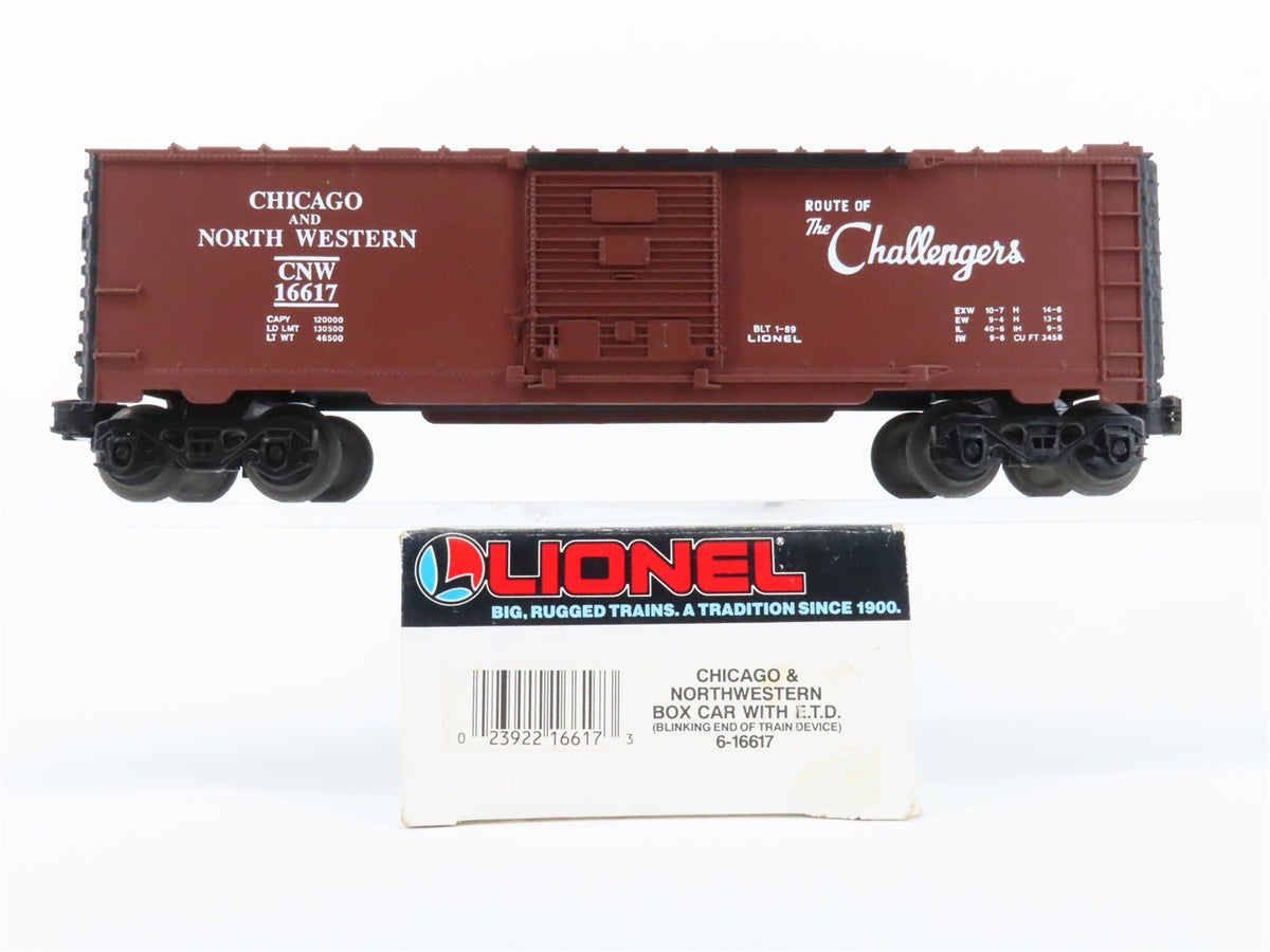O Gauge 3-Rail Lionel 6-16617 CNW Route of the Challengers Box Car #16617