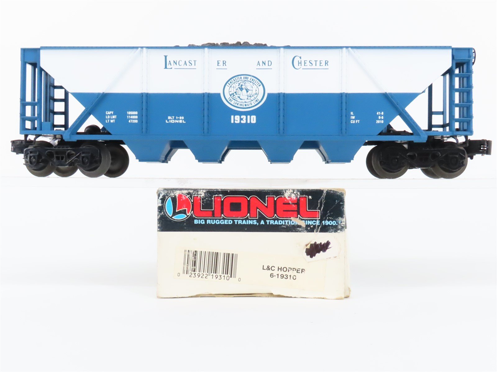 O Gauge 3-Rail Lionel 6-19310 L&C Lancaster & Chester 4-Bay Hopper #19310