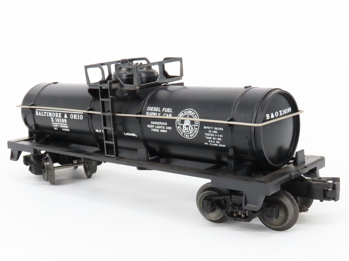 O Gauge 3-Rail Lionel 6-16109 B&amp;O Baltimore &amp; Ohio Single Dome Tank Car #X16109