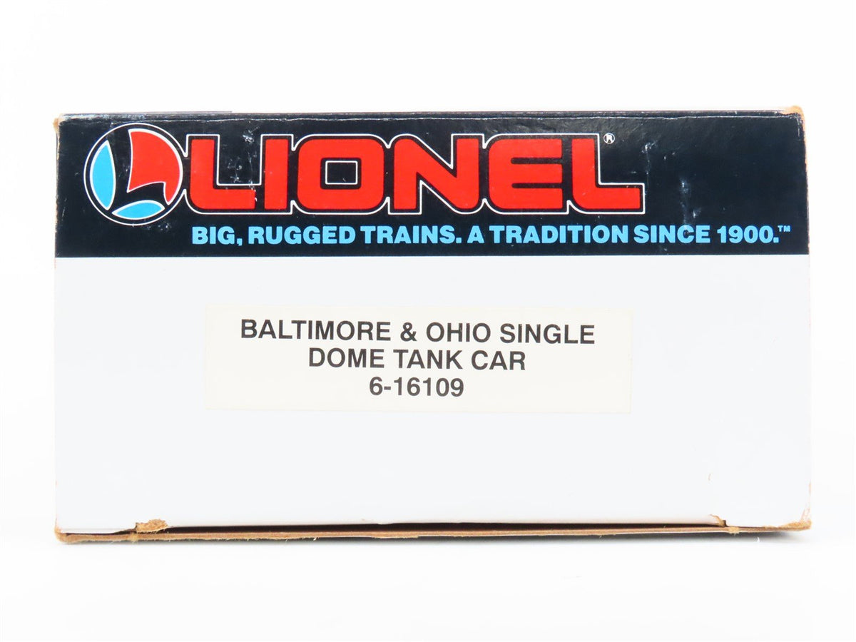 O Gauge 3-Rail Lionel 6-16109 B&amp;O Baltimore &amp; Ohio Single Dome Tank Car #X16109