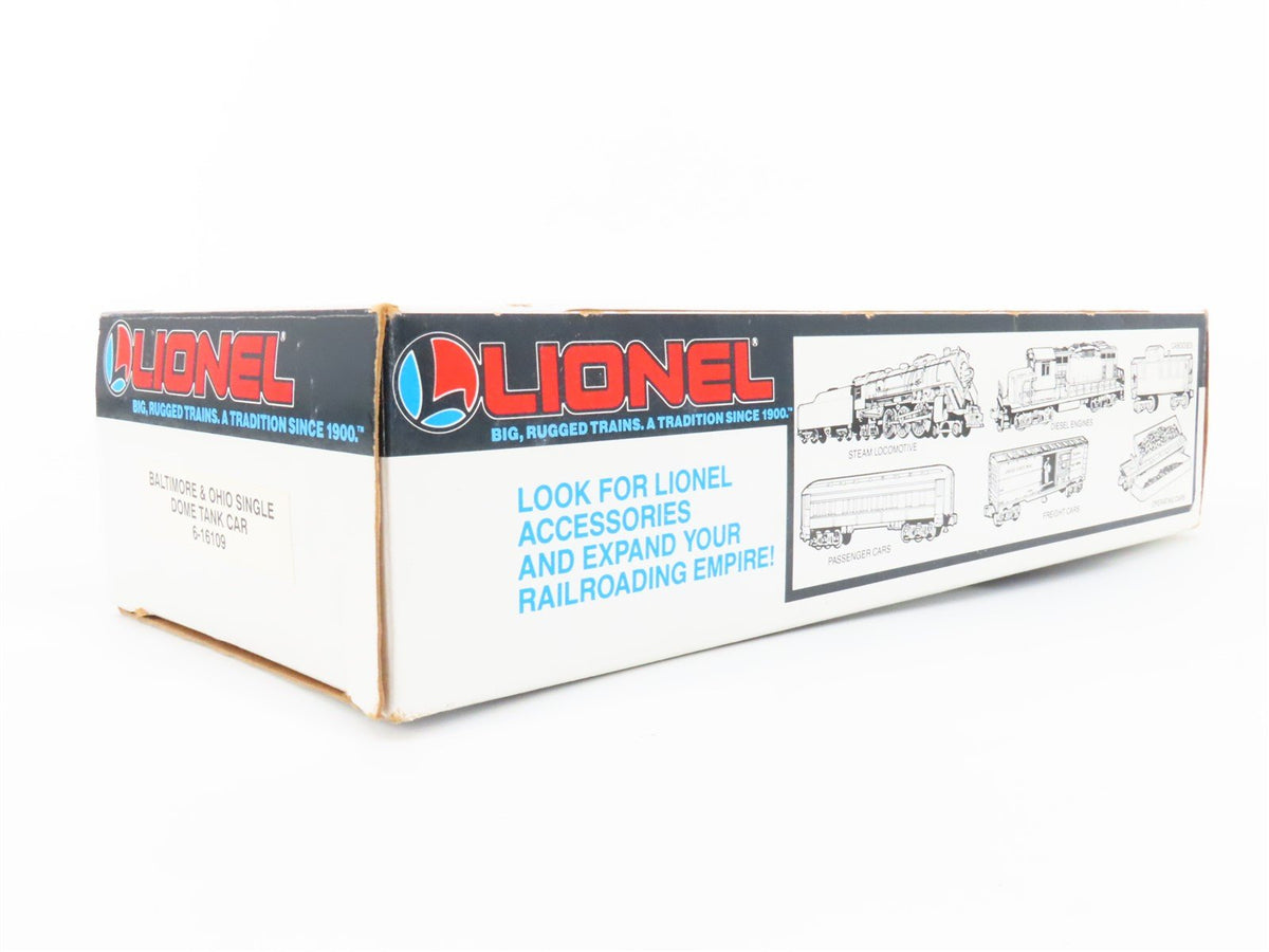 O Gauge 3-Rail Lionel 6-16109 B&amp;O Baltimore &amp; Ohio Single Dome Tank Car #X16109
