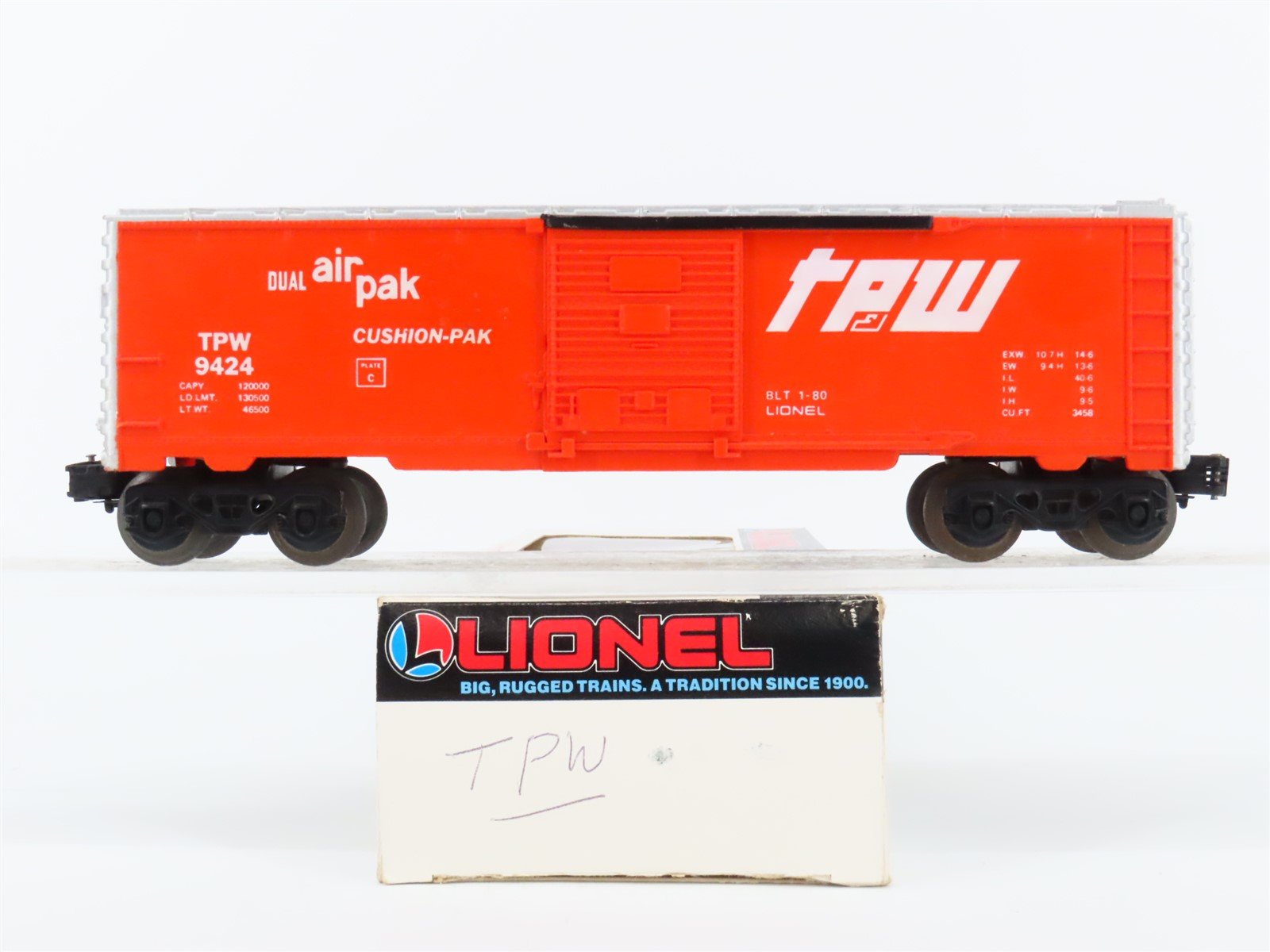 O Gauge 3-Rail Lionel 6-9424 TPW Toledo Peoria & Western Box Car #9424