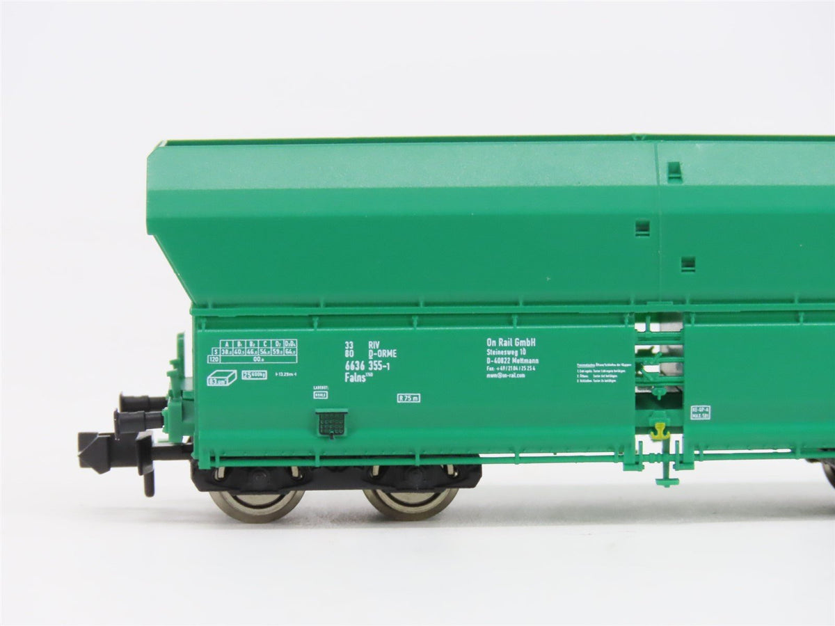 N Scale Fleischmann 852327 On Rail Hopper Wagon 2-Pack