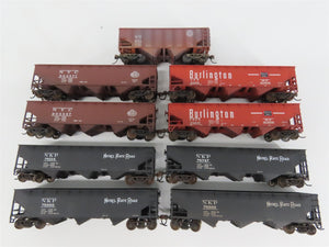 LOT of 9 HO NKP/NYC/CB&Q/WM 2 & 3-Bay Hopper Cars w/Loads WEATHERED