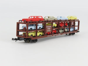 N AHM Minitrains 4902B TTX PRR Pennsylvania Auto Transporter #27024 w/ Vehicles