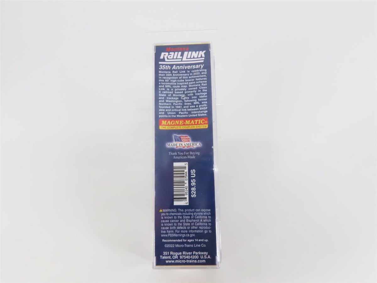 N Scale Micro-Trains MTL 10400100 MRL Montana Rail Link 35 Years Box Car #8722