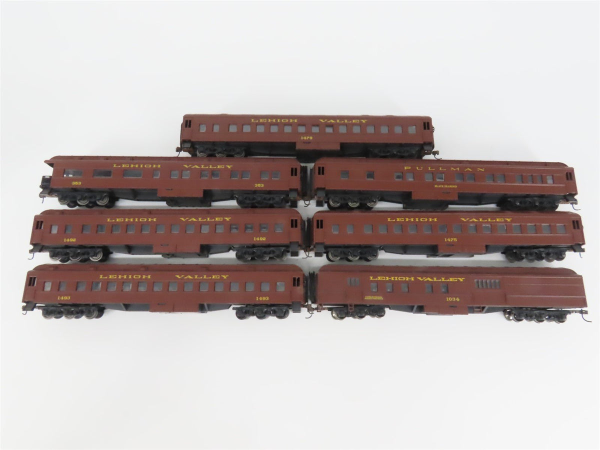LOT of 7 HO Scale Athearn LV Lehigh Valley Baggage/Obs/Coach Passenger Cars