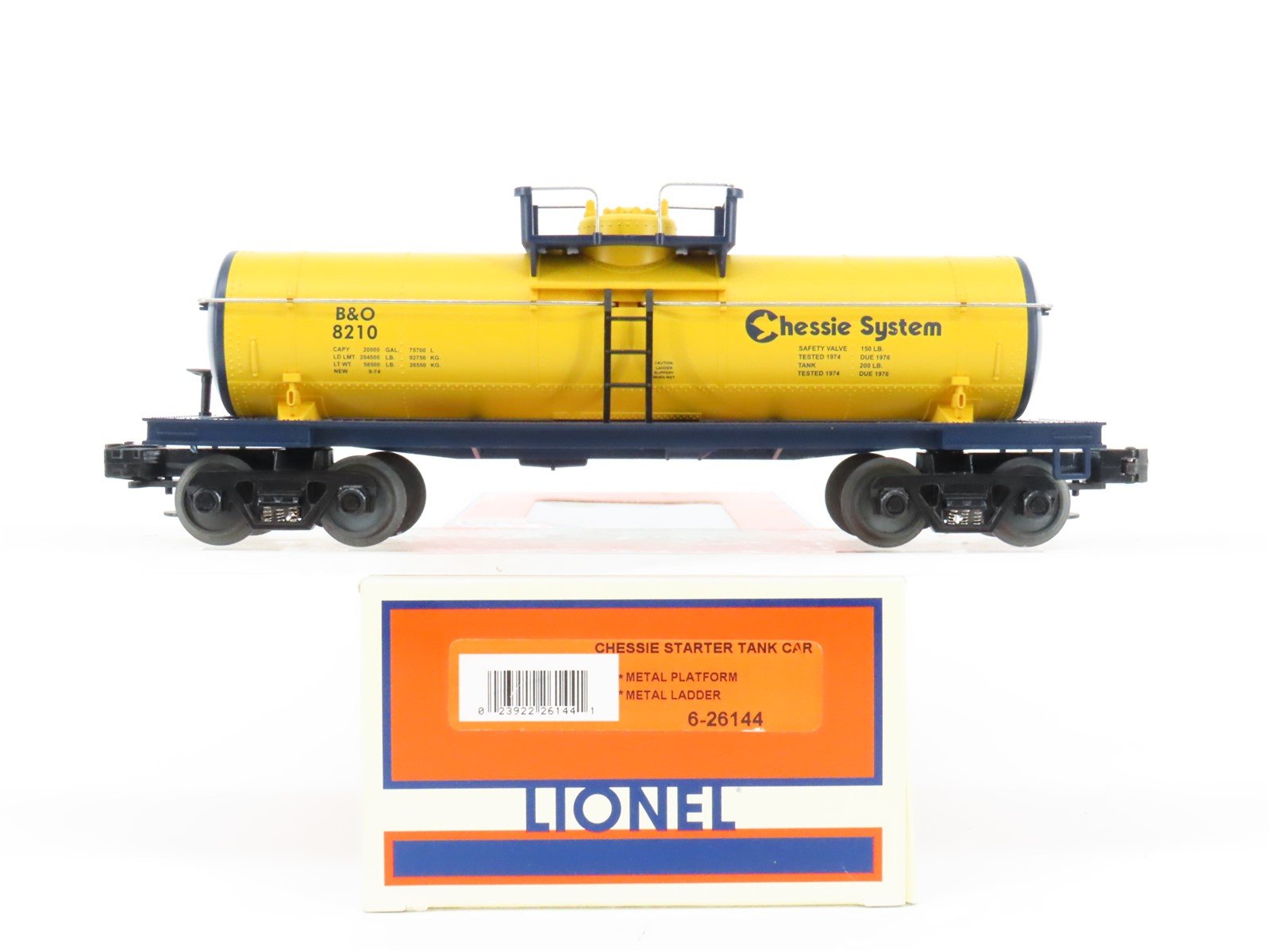 O Gauge 3-Rail Lionel 6-26144 B&O Chessie System Single Dome Tank Car #8210