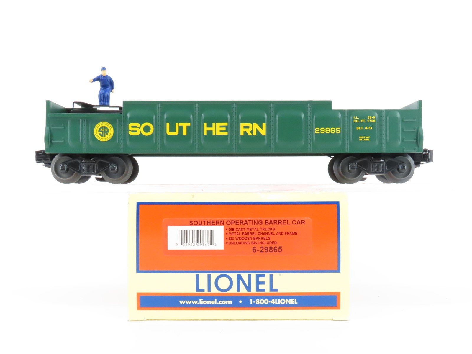 O Gauge 3-Rail Lionel 6-29865 SR Southern Railway Operating Barrel Car #29865