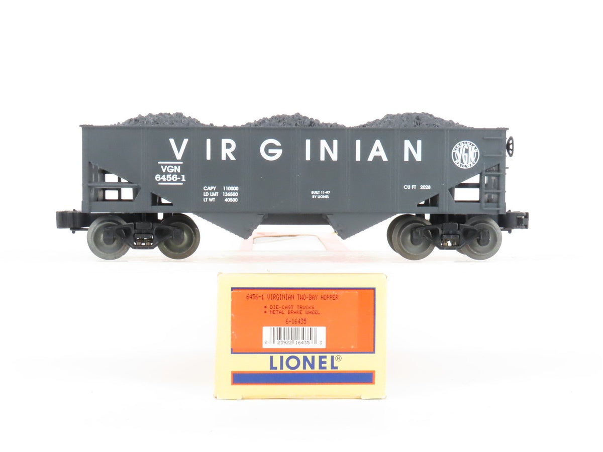O Gauge 3-Rail Lionel 6-16435 VGN Virginian Railway 2-Bay Hopper w/ load 6456-1