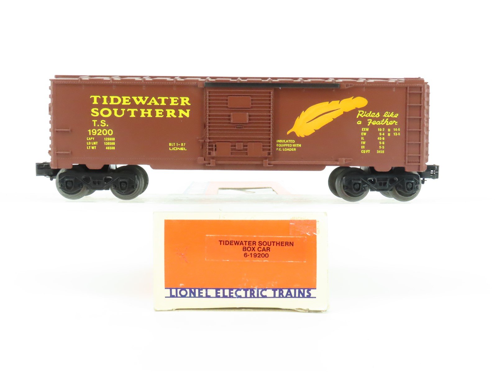 O Gauge 3-Rail Lionel 6-19200 TS Tidewater Southern "Feather" Boxcar #19200