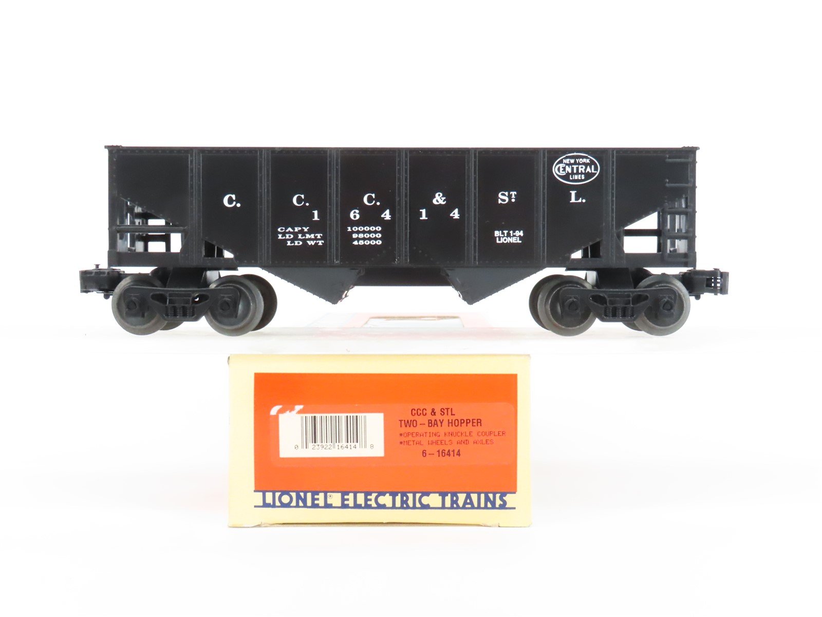 O Gauge 3-Rail Lionel 6-16414 CCC&StL NYC 2-Bay Open Hopper #26418