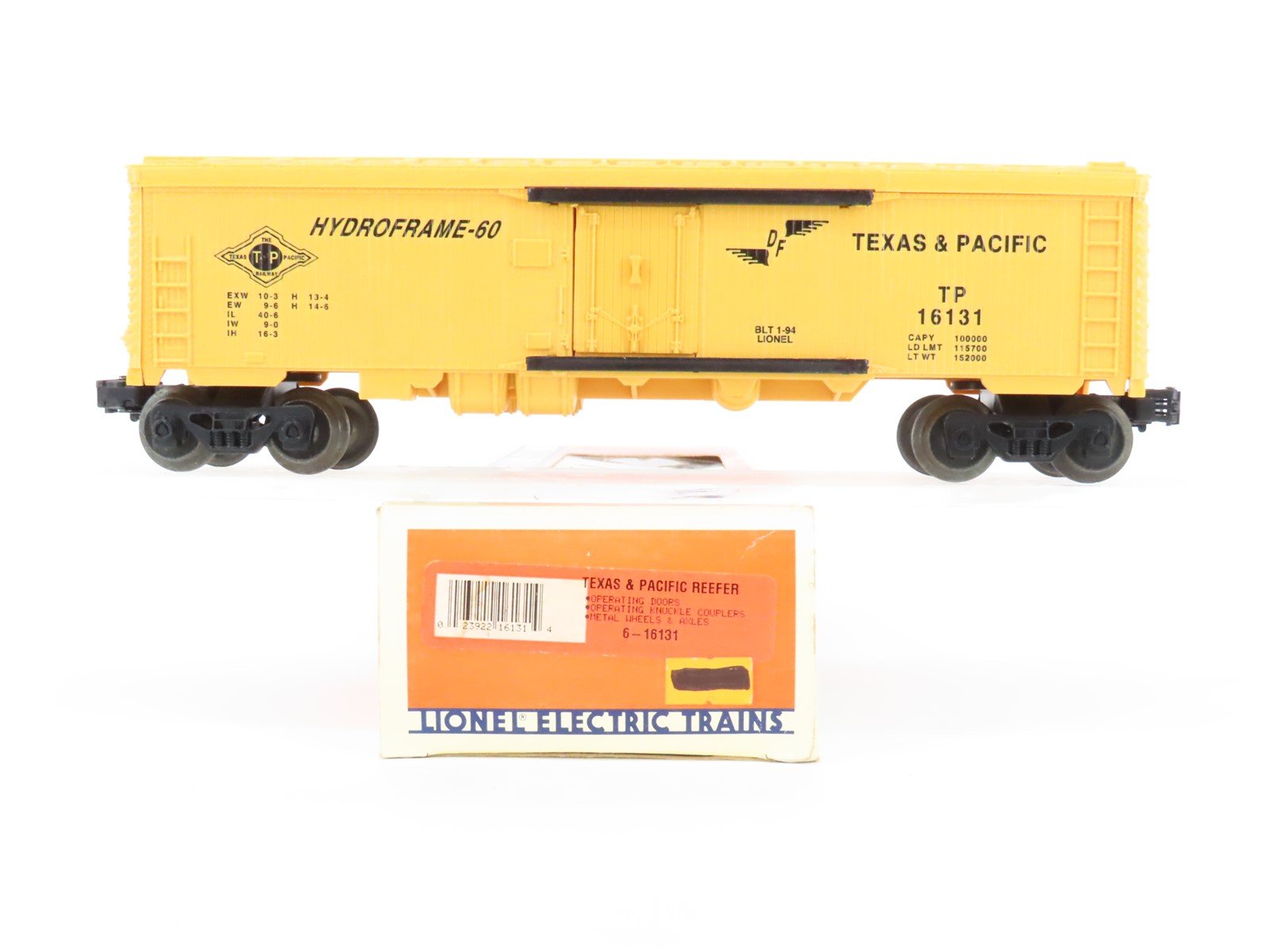 O Gauge 3-Rail Lionel 6-16131 T&P Texas & Pacific Single Door Reefer #16131
