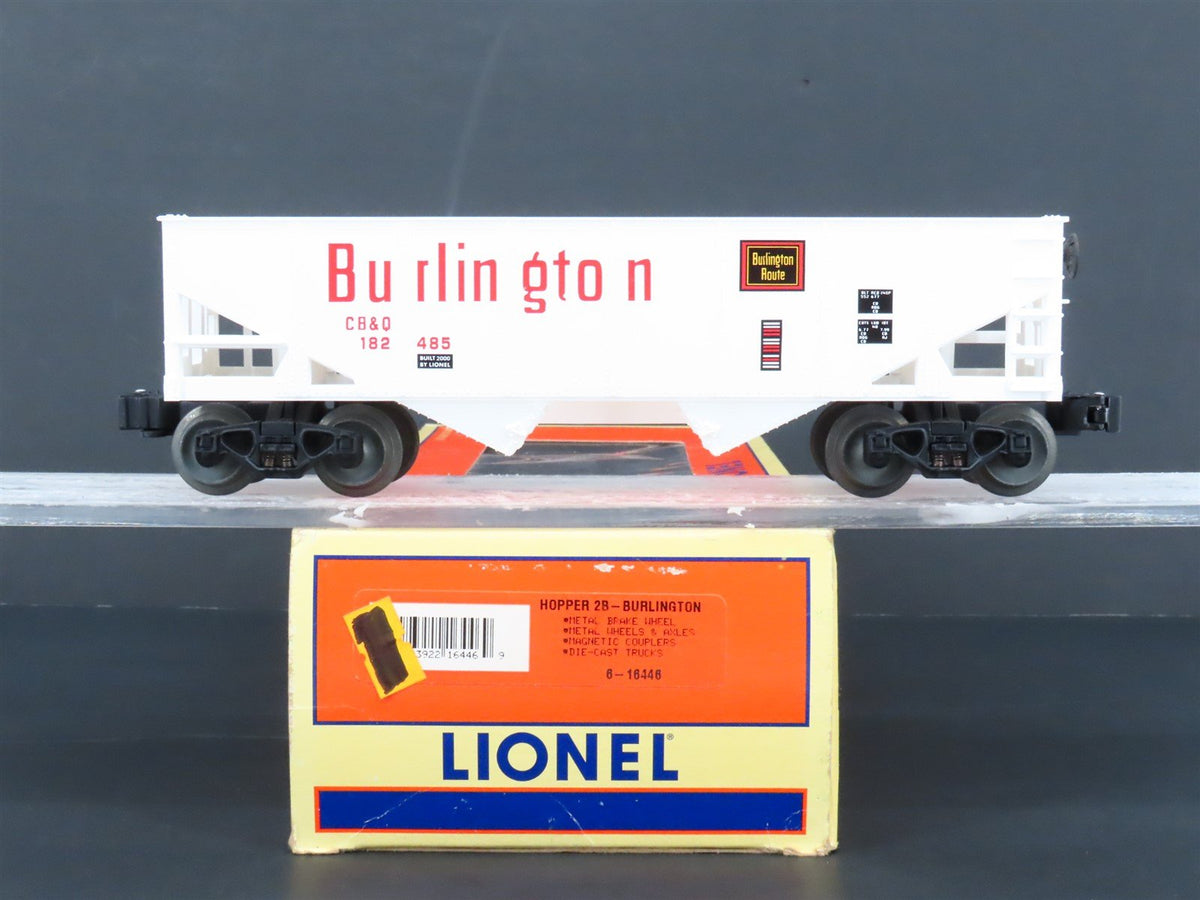 O Gauge 3-Rail Lionel 6-16446 CB&amp;Q Burlington Route 2-Bay Hopper #182485