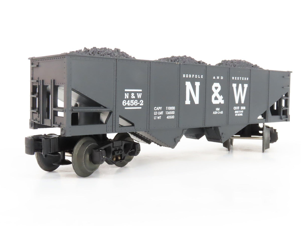 O Gauge 3-Rail Lionel 6-16436 N&amp;W Norfolk &amp; Western 2-Bay Hopper w/Load 6456-2