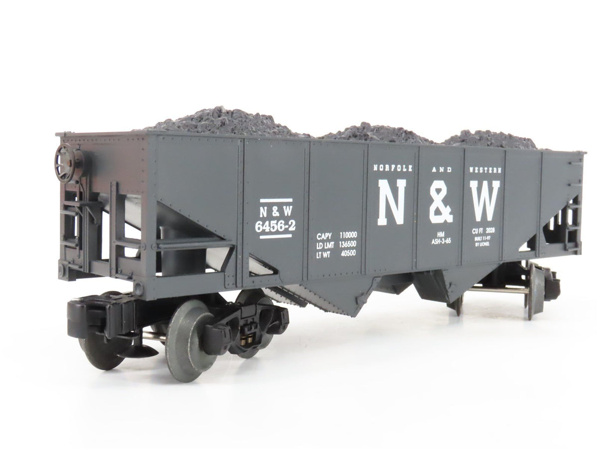O Gauge 3-Rail Lionel 6-16436 N&amp;W Norfolk &amp; Western 2-Bay Hopper w/Load 6456-2