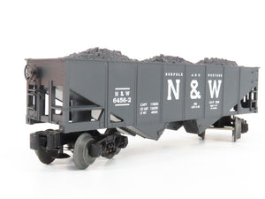 O Gauge 3-Rail Lionel 6-16436 N&W Norfolk & Western 2-Bay Hopper w/Load 6456-2