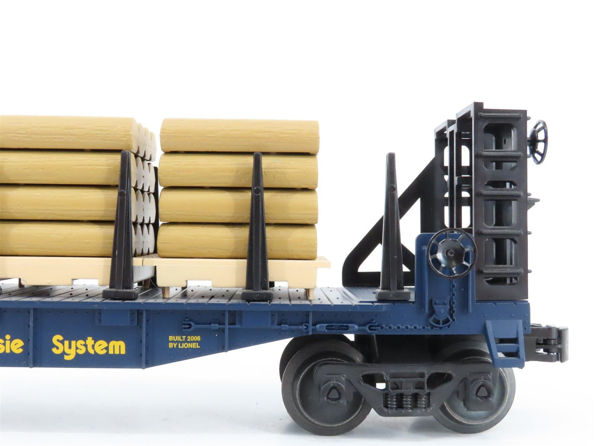 O Gauge 3-Rail Lionel 6-26307 Chessie System Flatcar w/Bulkheads &amp; Load #26307