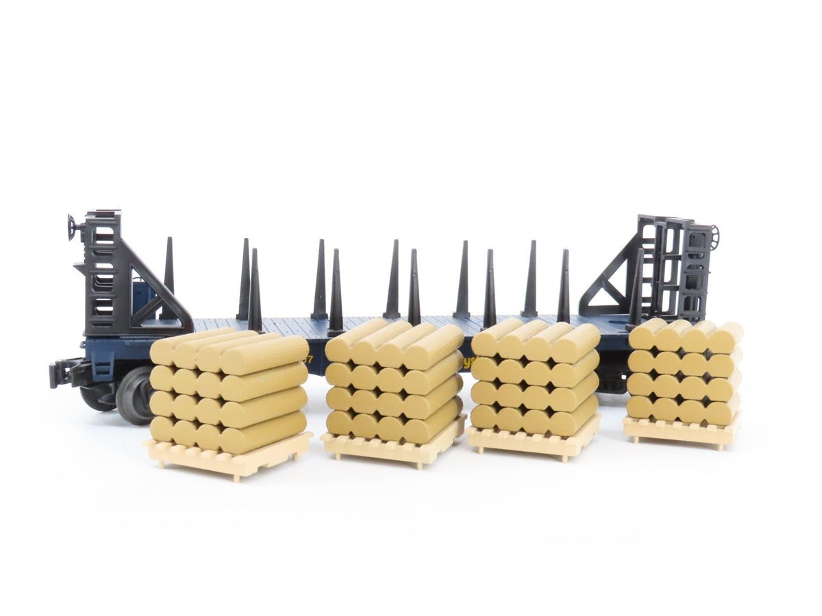 O Gauge 3-Rail Lionel 6-26307 Chessie System Flatcar w/Bulkheads &amp; Load #26307