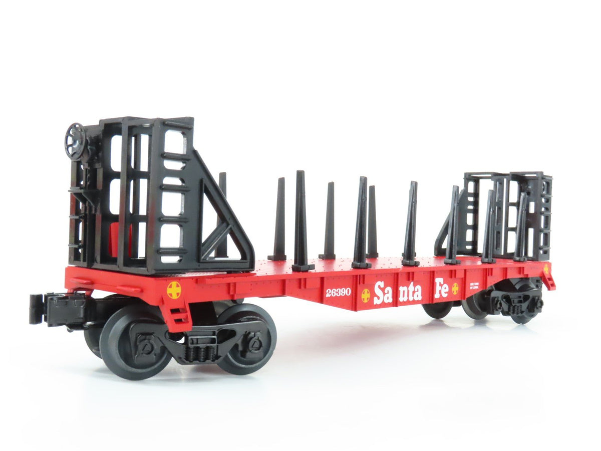 O Gauge 3-Rail Lionel 6-26390 Santa Fe Flatcar w/ Bulkheads 26390