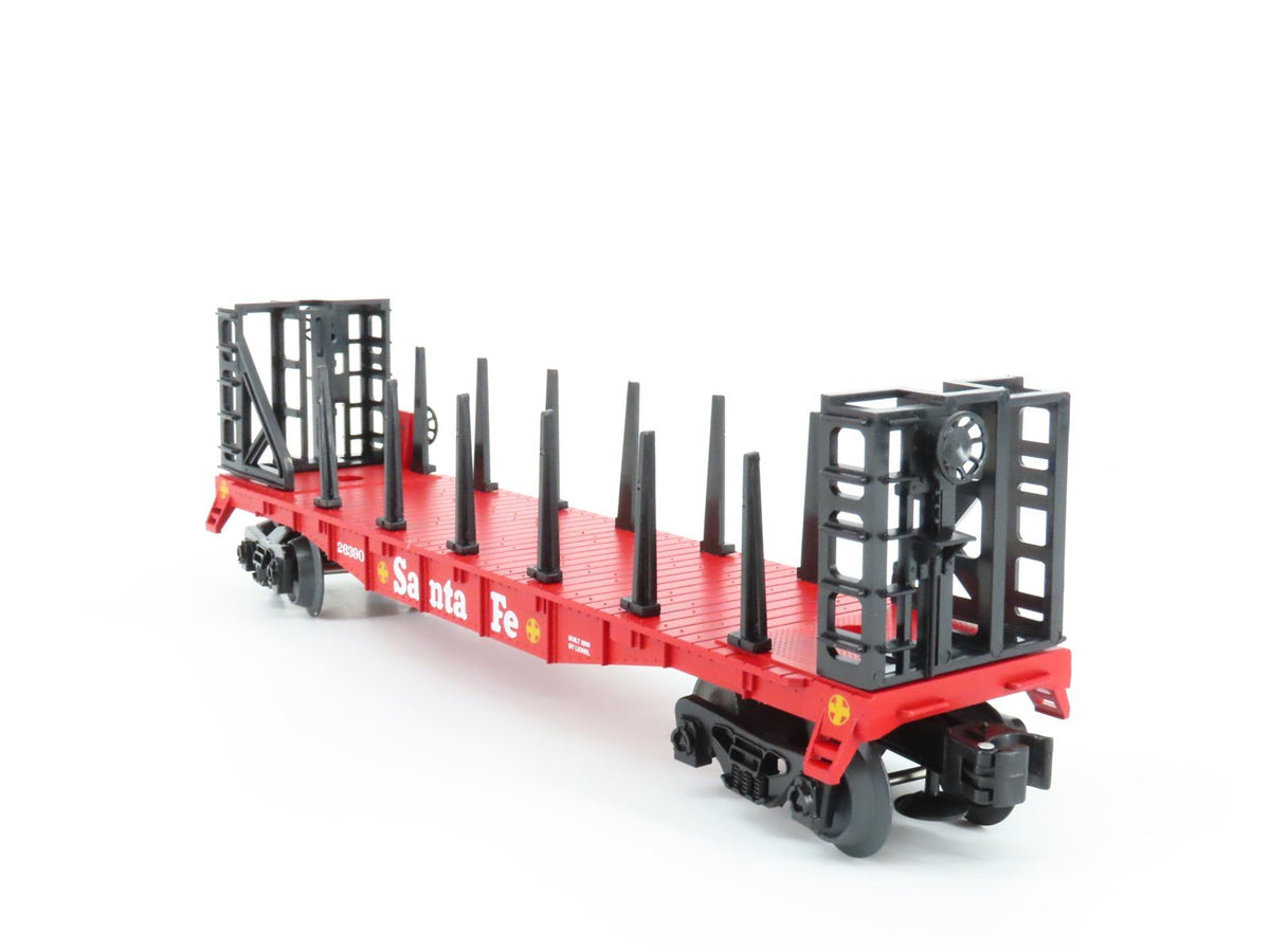 O Gauge 3-Rail Lionel 6-26390 Santa Fe Flatcar w/ Bulkheads 26390