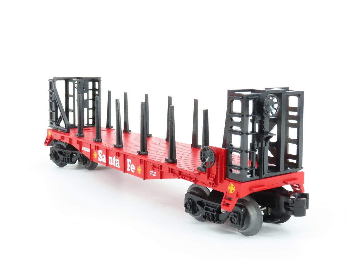 O Gauge 3-Rail Lionel 6-26390 Santa Fe Flatcar w/ Bulkheads 26390