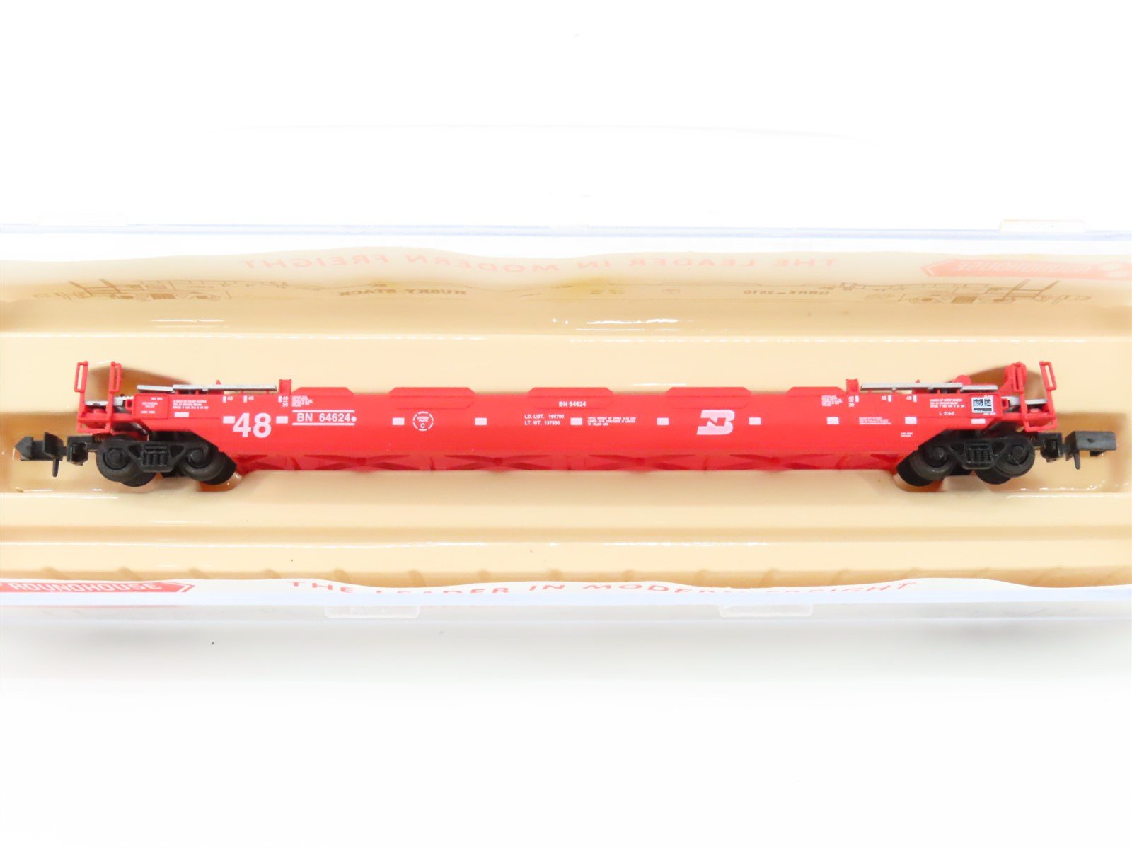 N Scale Roundhouse 8474 BN Burlington Northern Husky-Stack Car #64624