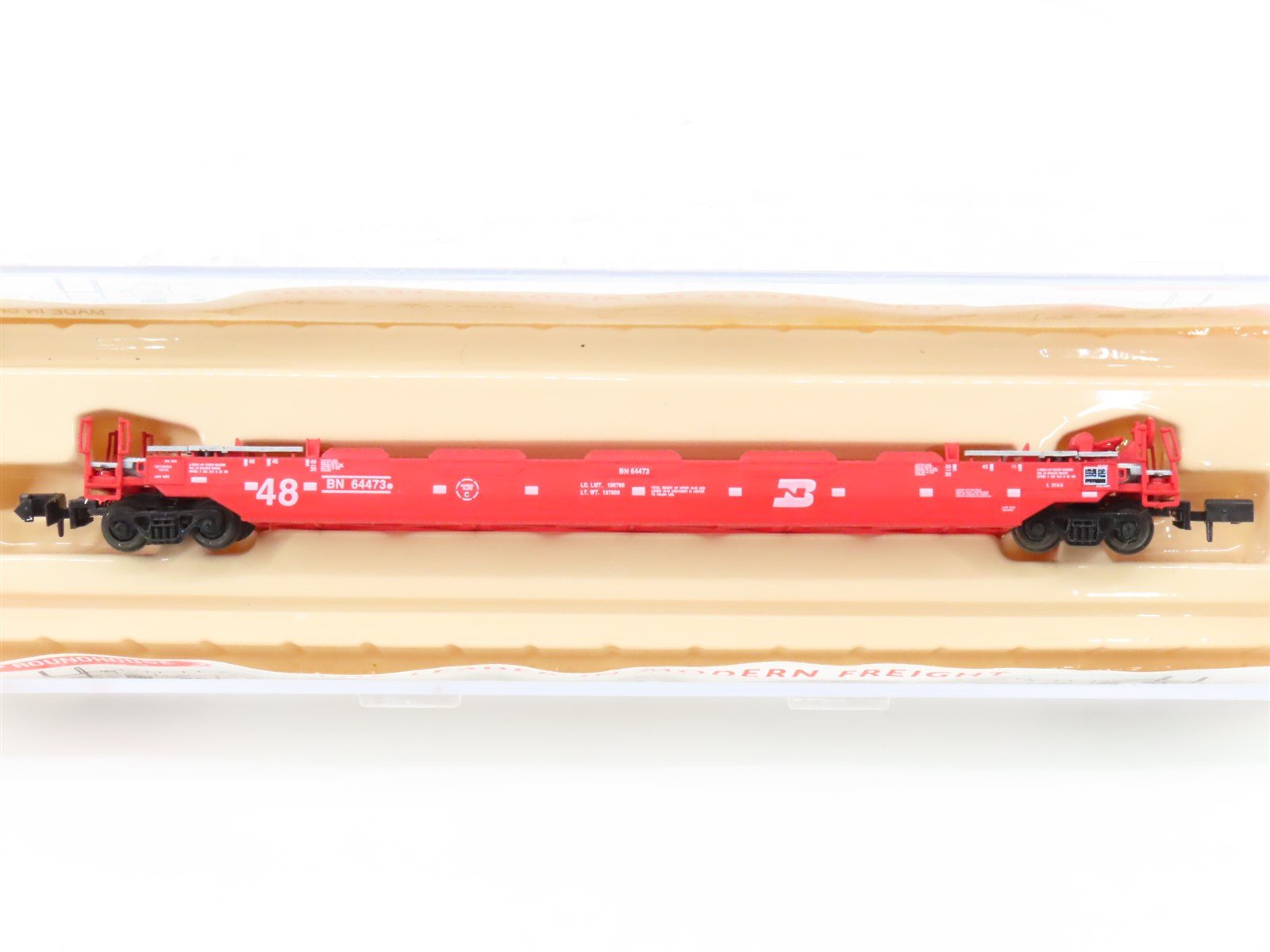 N Scale Roundhouse 8474 BN Burlington Northern Husky-Stack Car #64473