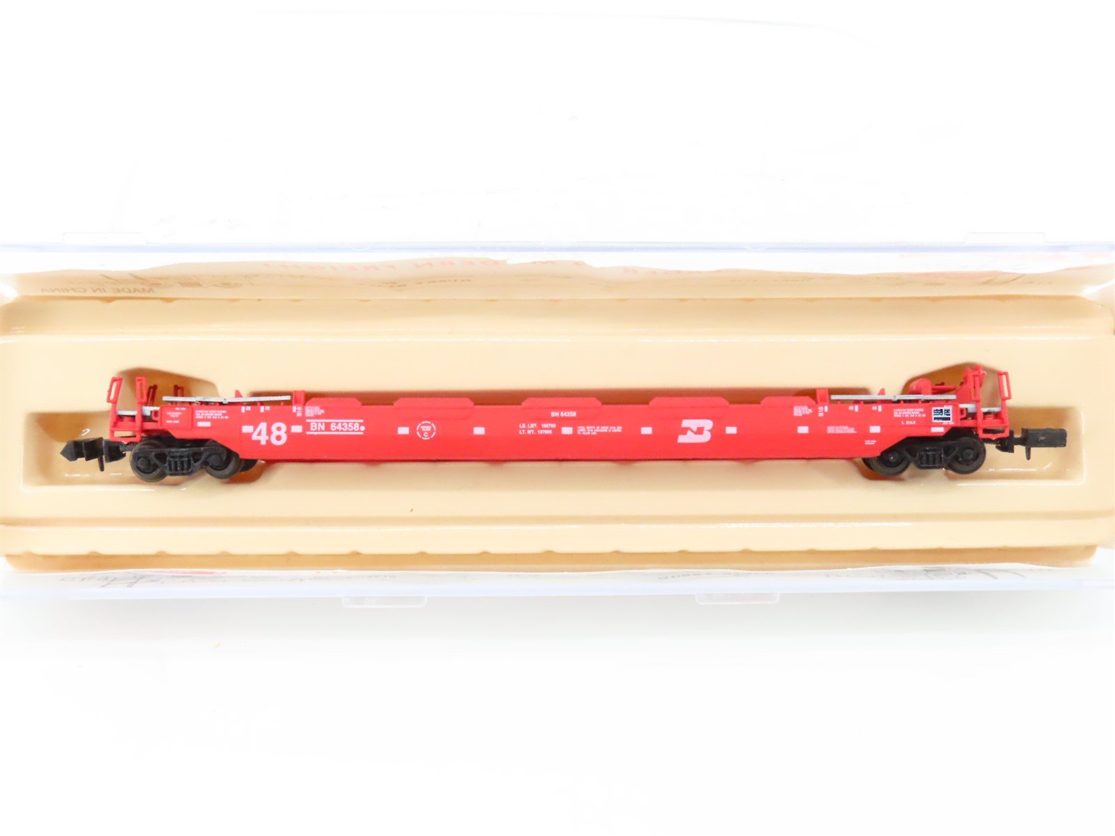 N Scale Roundhouse 8474 BN Burlington Northern Husky-Stack Car #64358