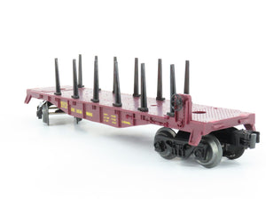 O Gauge 3-Rail Lionel 6-16373 EL Erie Lackawanna Flatcar w/ Stakes & Load 16373
